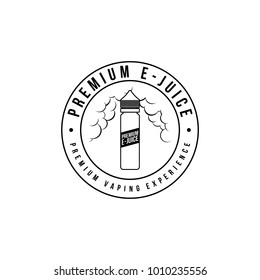 personal vaporizer e-cigarette e-juice liquid label badge vector art
