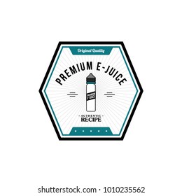 personal vaporizer e-cigarette e-juice liquid label badge vector art