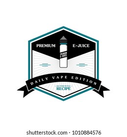 personal vaporizer e-cigarette e-juice liquid label badge vector art