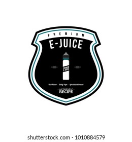 personal vaporizer e-cigarette e-juice liquid label badge vector art