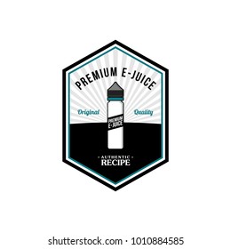 personal vaporizer e-cigarette e-juice liquid label badge vector art