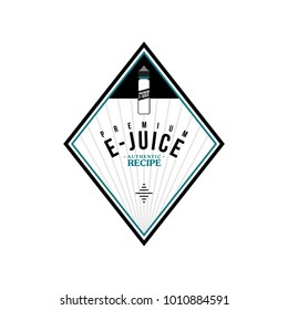 personal vaporizer e-cigarette e-juice liquid label badge vector art