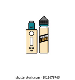 personal vaporizer e-cigarette e-juice liquid plastic bottle vector art