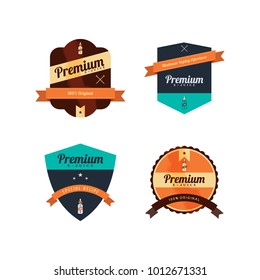 personal vaporizer e-cigarette e-juice liquid label badge vector art set