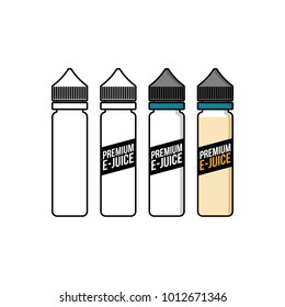 personal vaporizer e-cigarette e-juice liquid plastic bottle vector art