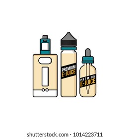 personal vaporizer e-cigarette e-juice liquid plastic bottle vector art