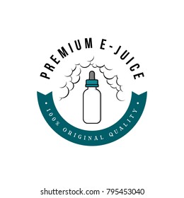 personal vaporizer e-cigarette e-juice liquid vector art badge label