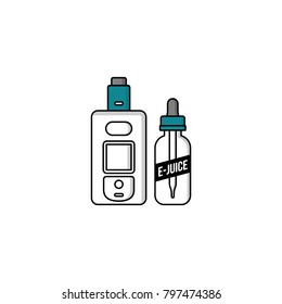 personal vaporizer e-cigarette e-juice liquid vector art
