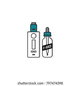 personal vaporizer e-cigarette e-juice liquid vector art