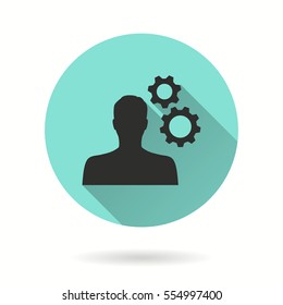 Personal vector icon. Black illustration isolated on green background for graphic and web design.