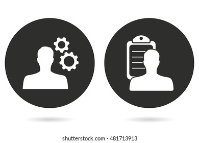 Personal vector icon. White illustration isolated on black background for graphic and web design.