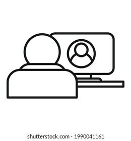 Personal video call icon. Outline Personal video call vector icon for web design isolated on white background