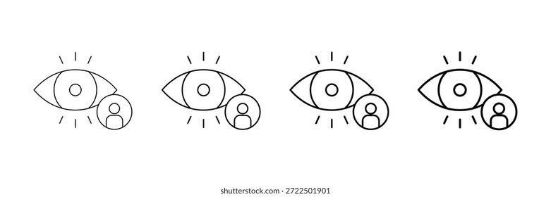 Personal Vision Icons Vector Set In Different Stroke Line Style