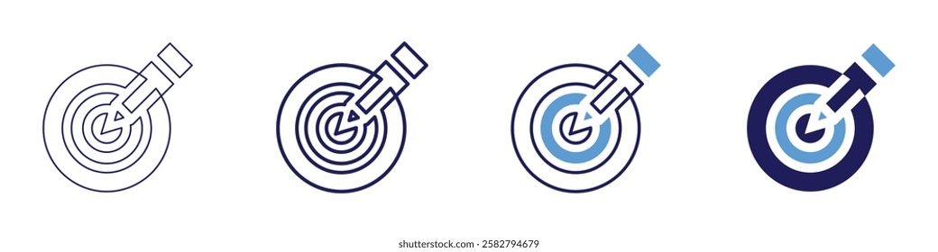 Personal vision planning icon in 4 different styles. Thin Line, Line, Bold Line, Duotone. Duotone style. Editable stroke.