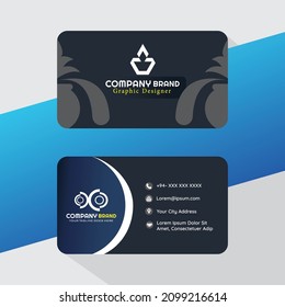 Personal visiting card with company logo. Vector illustration. Creative and Clean Business Card Template.