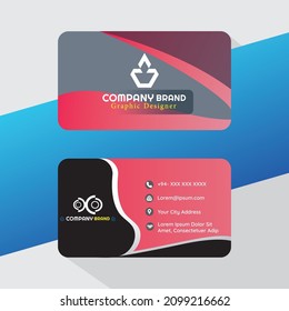 Personal visiting card with company logo. Vector illustration. Creative and Clean Business Card Template.