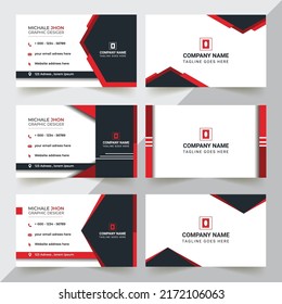 Personal visiting card with company logo. Vector illustration. Stationery design Set of modern business card print templates. 