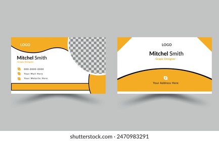 Personal visiting card with company logo.double sided business card design template.Horizontal and vertical layout. Vector illustration,lat gradation business card inspiration.