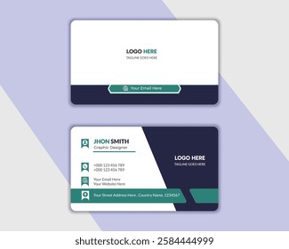 Personal visiting card, vector illustration, professional simple identity card .