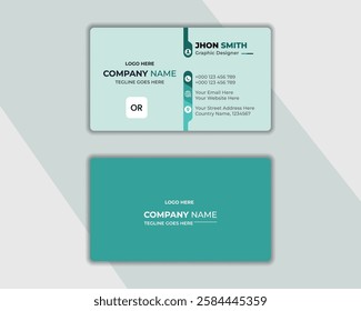 Personal visiting card, vector illustration, professional simple identity card .