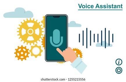 Personal voice assistant flat vector concept.