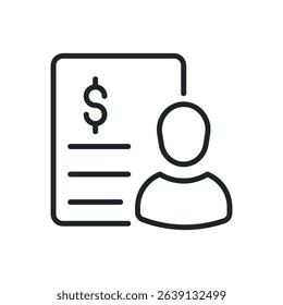 Personal wages thin line icons. Perfect pixel on transparent background