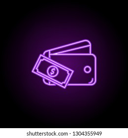 personal wallet outline icon. Elements of Banking & Finance in neon style icons. Simple icon for websites, web design, mobile app, info graphics