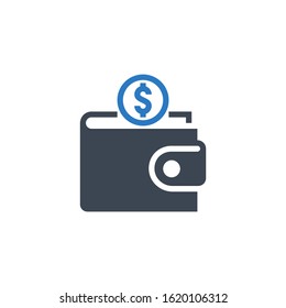 Personal Wallet related vector glyph icon. Isolated on white background. Vector illustration.