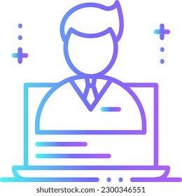 Personal Website Business people icon with duotone outline style. technology, app, data, computer, information, user, privacy. Vector illustration
