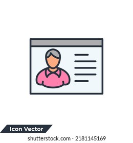 personal website icon logo vector illustration. portfolio symbol template for graphic and web design collection