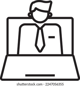 Personal Websites Business people icons with black outline style