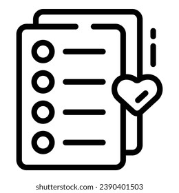 Personal wishlist icon outline vector. Love website. Order store