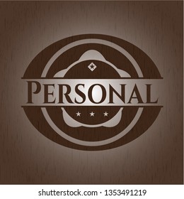 Personal wooden emblem. Retro