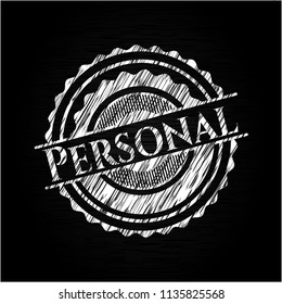 Personal written on a chalkboard