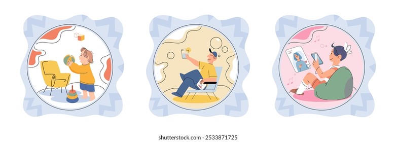 Personal zone vector illustration. The personal zone concept explores importance setting personal boundaries Each individual contributes something different to collective experience Privacy allows us