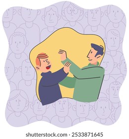 Personal zone vector illustration. Feeling comfortable in our personal space is essential for relaxation The personal zone concept explores our need for personal boundaries Each individual brings