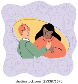 Personal zone vector illustration. Recognizing and celebrating our differences fosters inclusivity and understanding Independence empowers us to express our true selves authentically Uniqueness