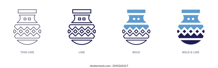 Personalised pottery icon in 4 different styles. Thin Line, Line, Bold, and Bold Line. Duotone style. Editable stroke.