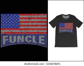 Personalised USA Flag Funcle T-Shirt Vector Design, Funcle Definition Shirt, Fun Uncle T-Shirt, Cool Uncle Shirt, Favorite Uncle Best Uncle Ever.
