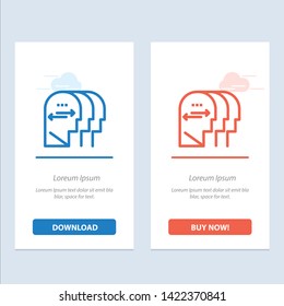Personality, Character, Mind, Head  Blue and Red Download and Buy Now web Widget Card Template