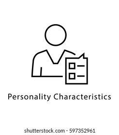 Personality Characteristics Vector Line Icon 