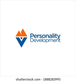 personality coaching logo abstract element brand with development concept for training template idea