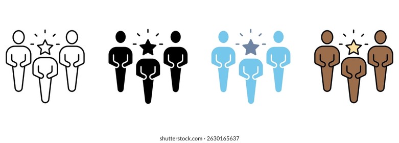 ícone de linha de conceito de personalidade. Ilustração de elemento simples.