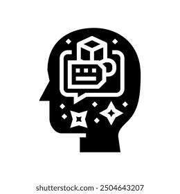 Persönlichkeit Konsumverhalten Glyphe Symbol Vektor. Persönlichkeitsverbraucherverhalten. einzelne Symbolgrafik