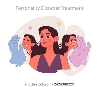 Personality Disorder Treatment concept. Embracing multifaceted character aspects for holistic well-being. Healing through acceptance.