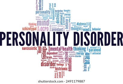 Personality Disorder word cloud conceptual design isolated on white background.