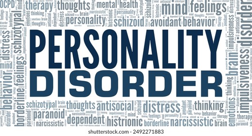 Personality Disorder word cloud conceptual design isolated on white background.