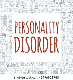 Personality Disorder word cloud conceptual design isolated on white background.