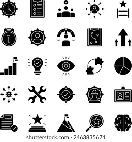 Personality fill icon set vector illustration stock