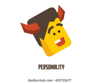 Personality graphic. Flat vector illustration.
